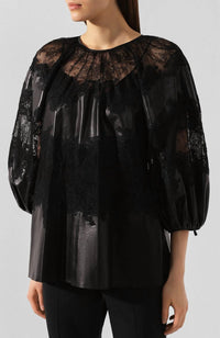 Valentino - Loose Glossy Leather Blouse