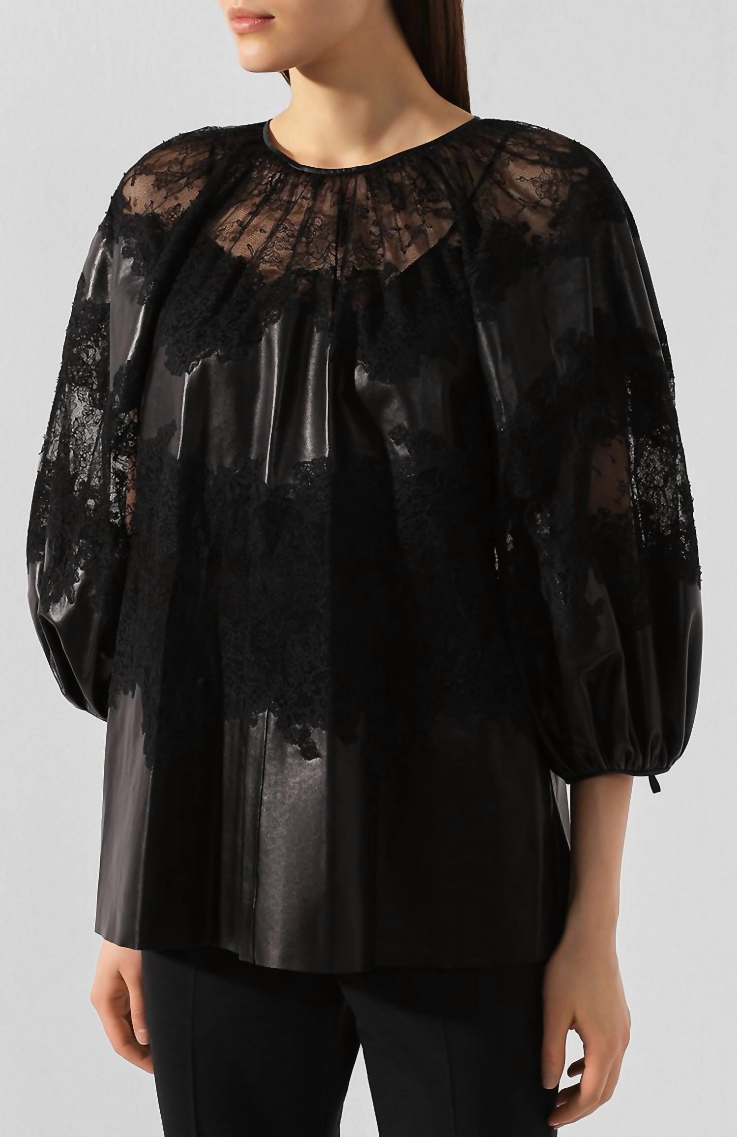 Valentino - Loose Glossy Leather Blouse