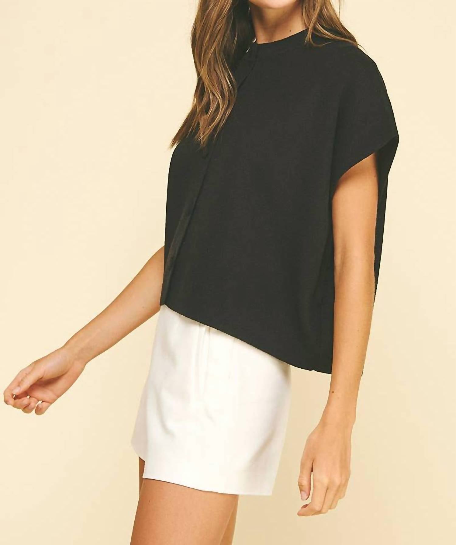 Pinch - Button Down Cap Sleeve Sweater