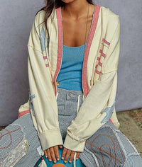 POL Star Spangled Hoodie in cream milk - women's top - view 4