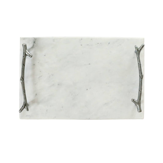 Creative Gifts International - Marble Board with Silver Branch Handles