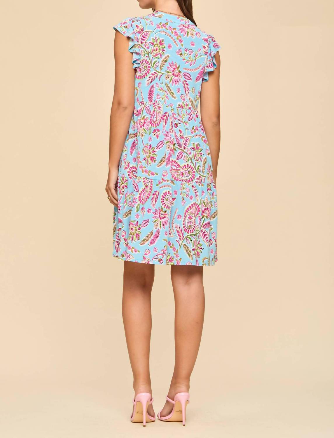 Dear Scarlett - Lizzy Flutter Sleeve Tiered Dress