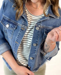 Risen - Fray Hem Denim Jacket