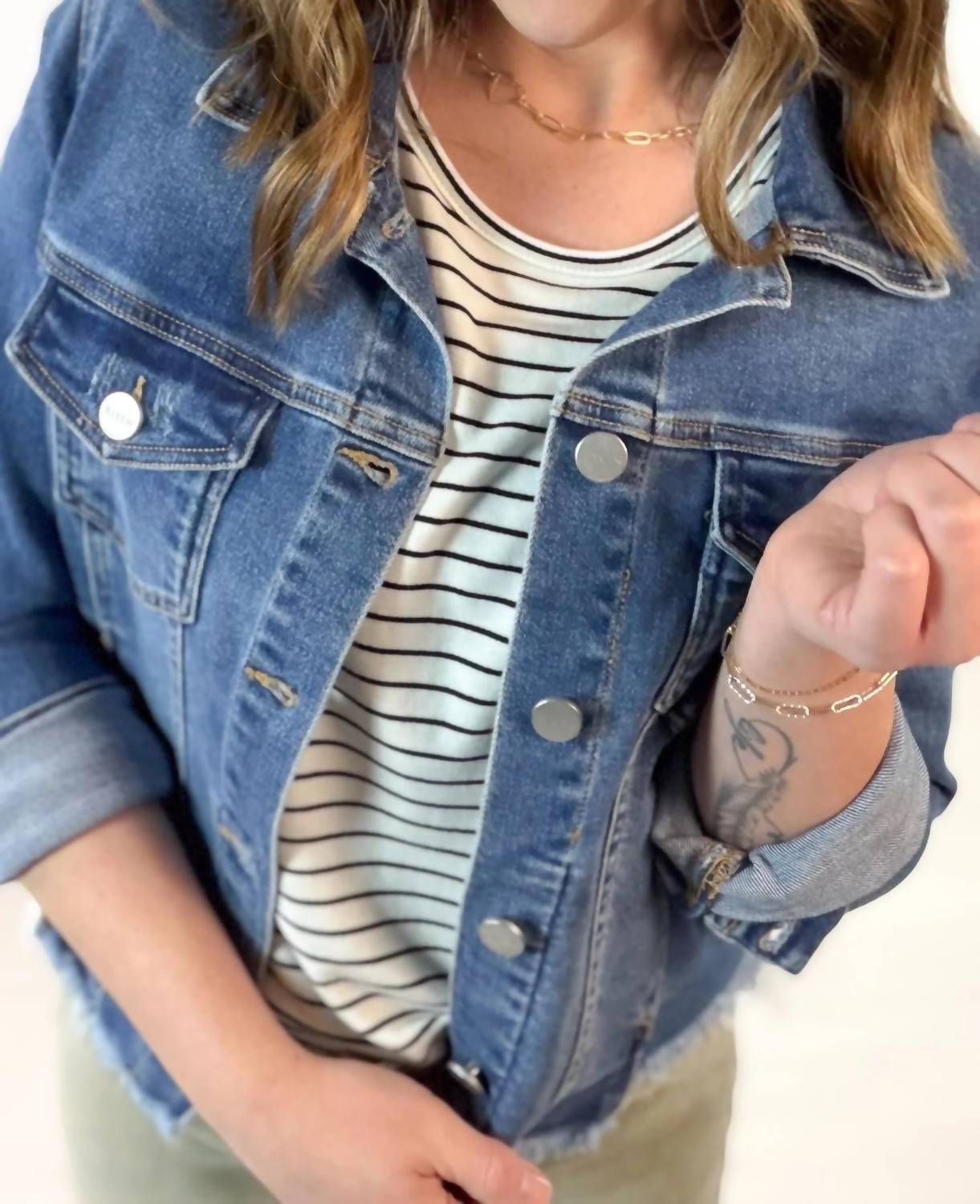 Risen - Fray Hem Denim Jacket