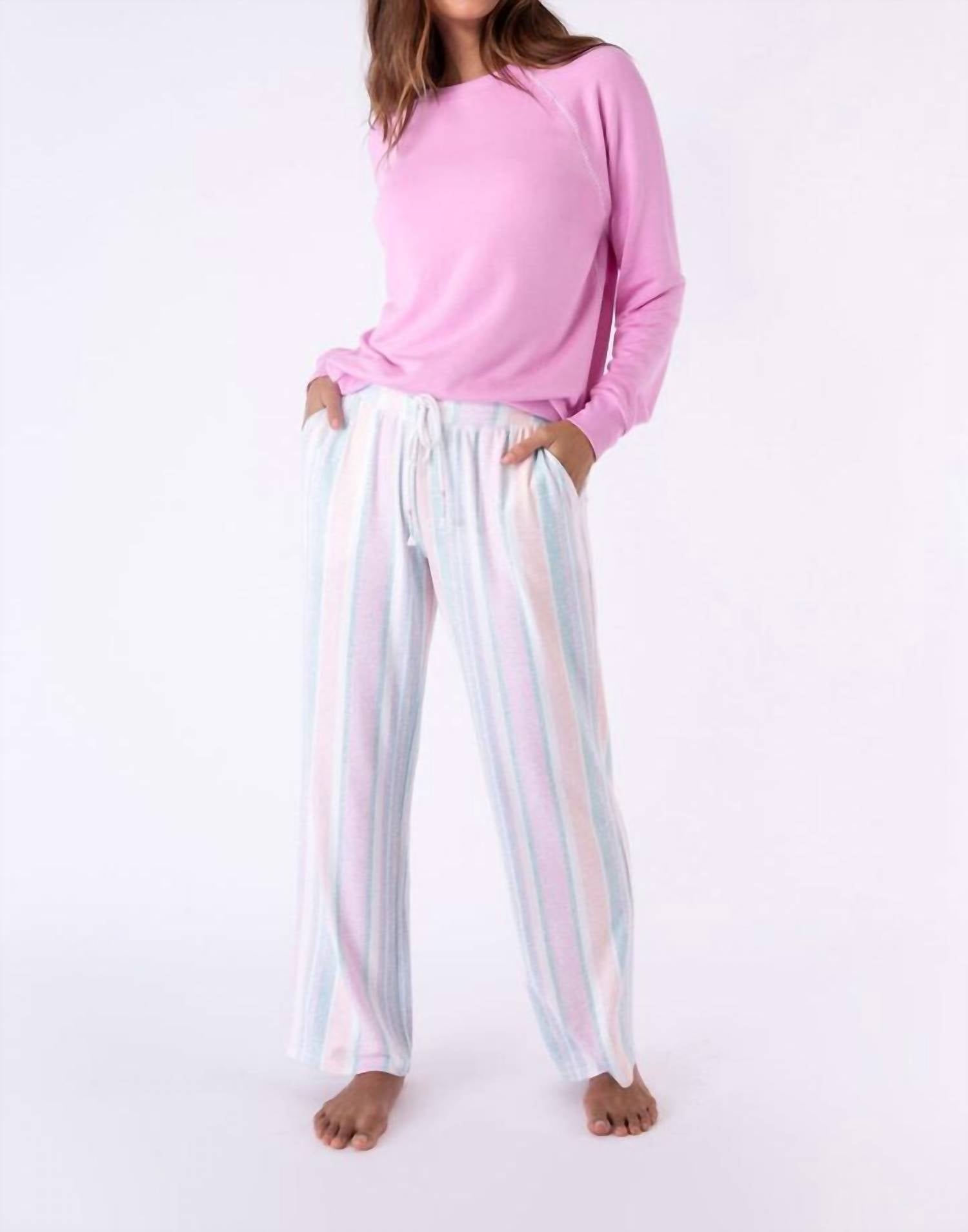 PJ Salvage Stripe Baja Babe Pant in ivory - women's pants - detail view