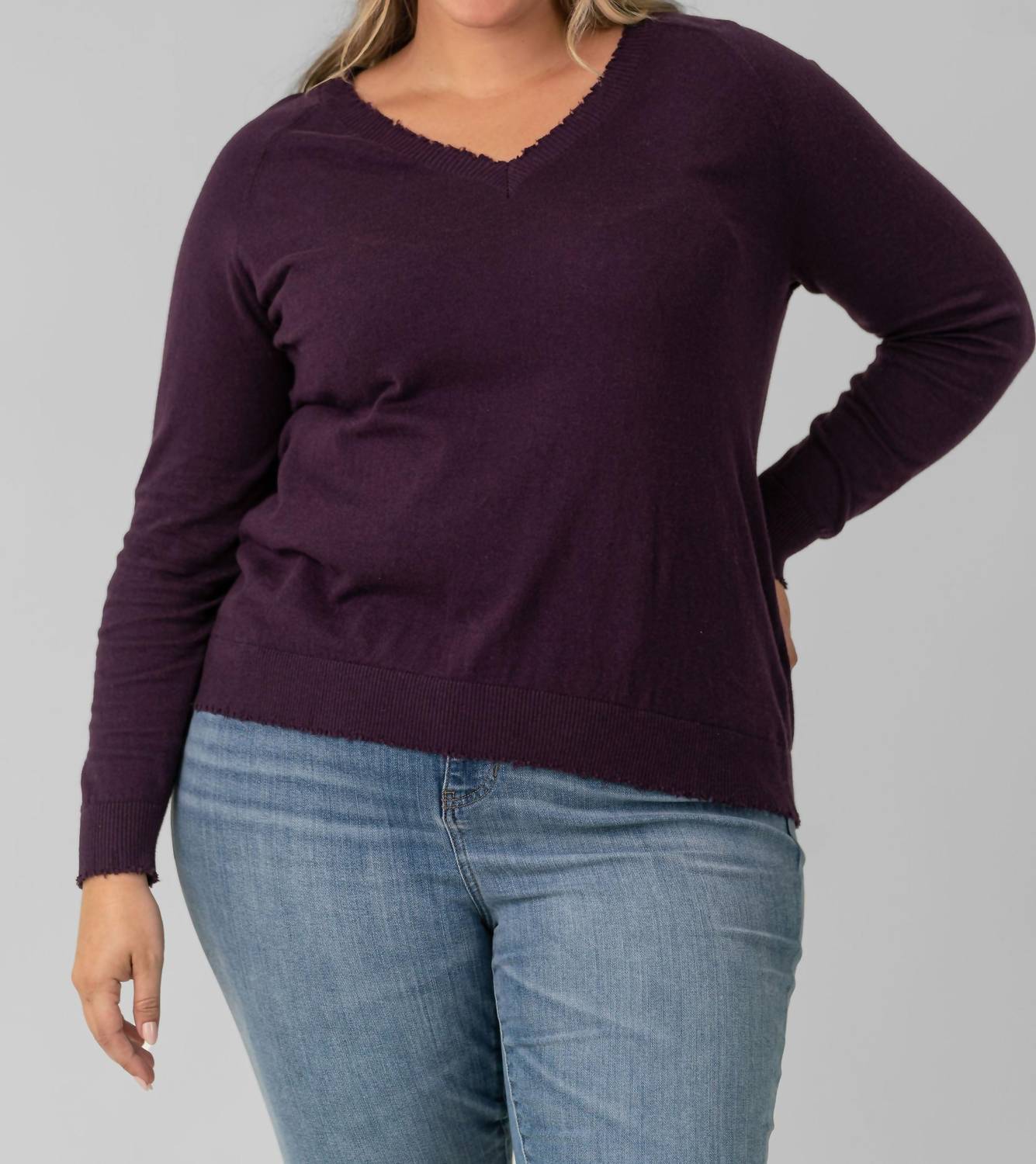 Minnie Rose - Distressed Top - Plus