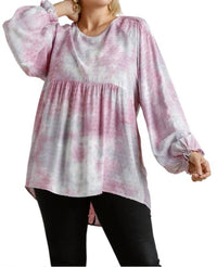 Umgee - Swiss Dot Babydoll Blouse