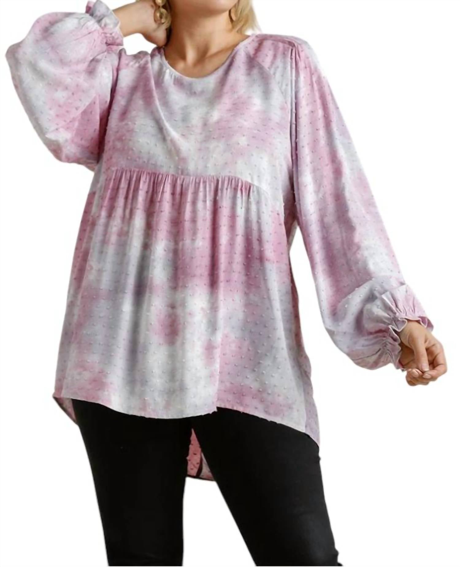 Umgee - Swiss Dot Babydoll Blouse