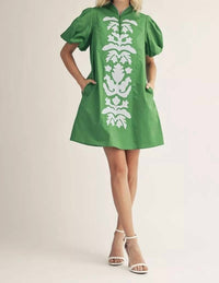 Jodifl - Emerald Isle Embroidered Shift Dress