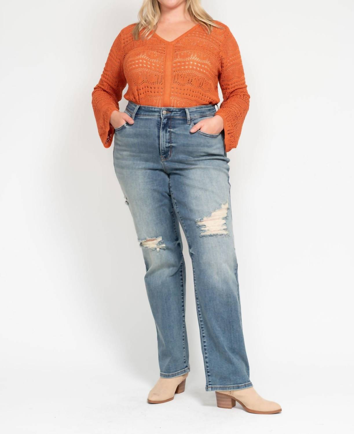 Judy Blue - High Waist Dad Straight Jeans