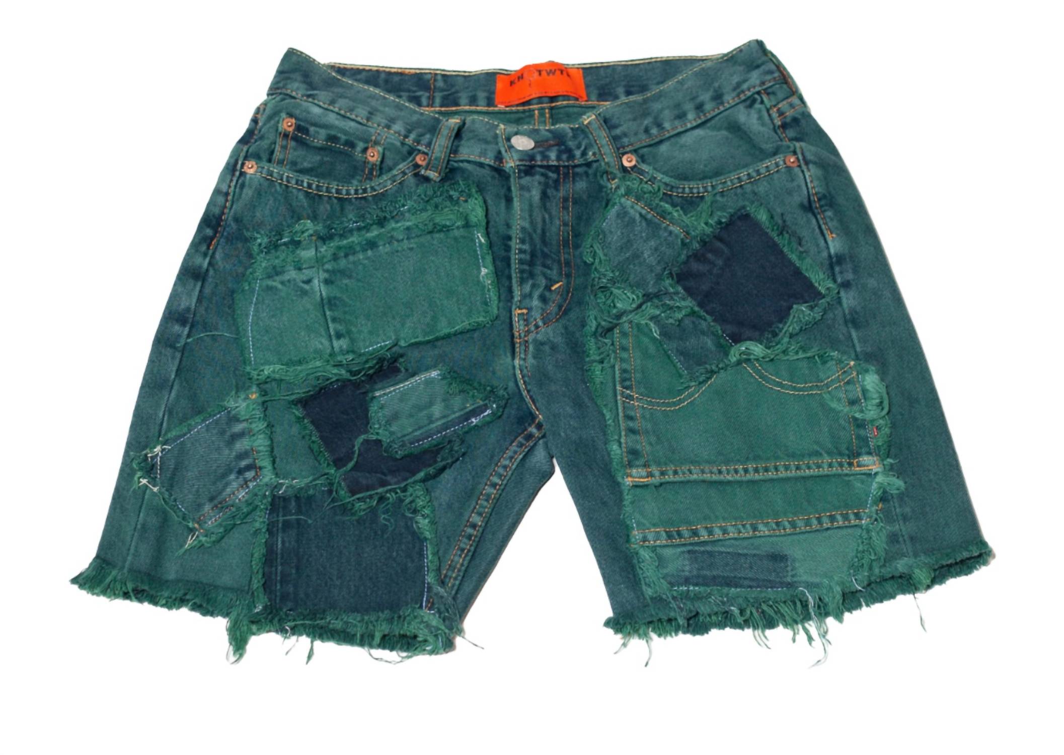 Knotwtr - Patched Denim Shorts