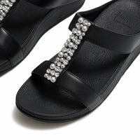 Fitflop - Women's Fino Pearls & Crystal H Bar Slide Sandals
