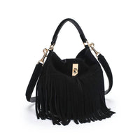 Moda Luxe Bowie Leather Fringe Crossbody Bag in black - women's bag