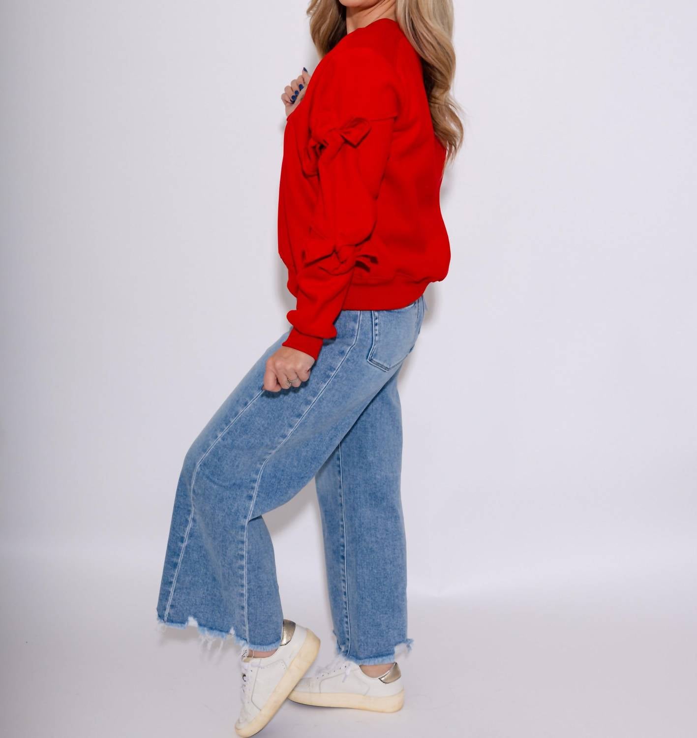 Brad & Rena - Put-Together Tie Sleeve Sweatshirt