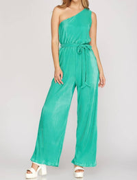 She + Sky - One Shoulder Jumpsuit