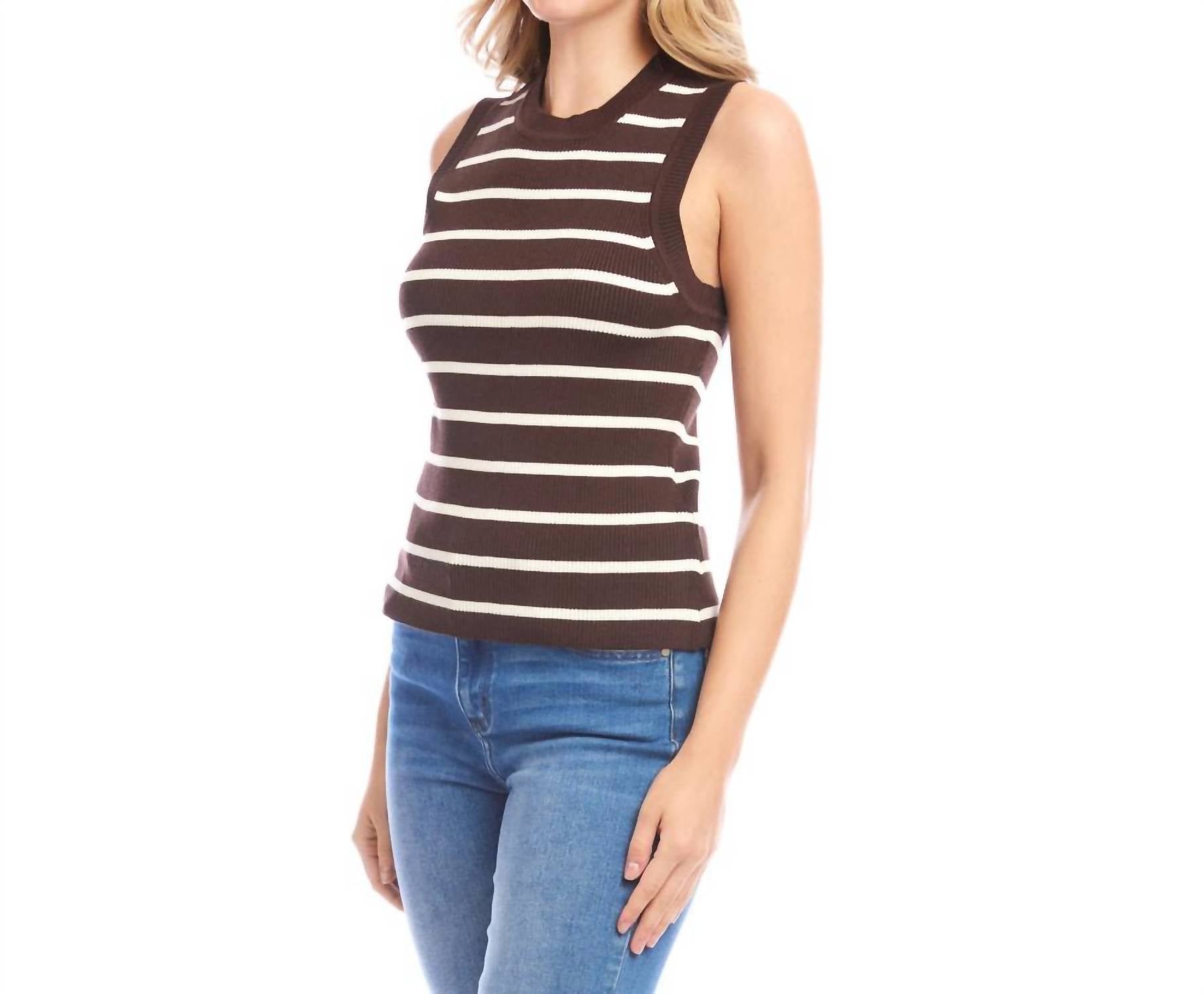 Karen Kane - Ribbed Stripe Sweater Tank