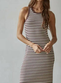 By Together - Striped Ribbed Maxi Dress