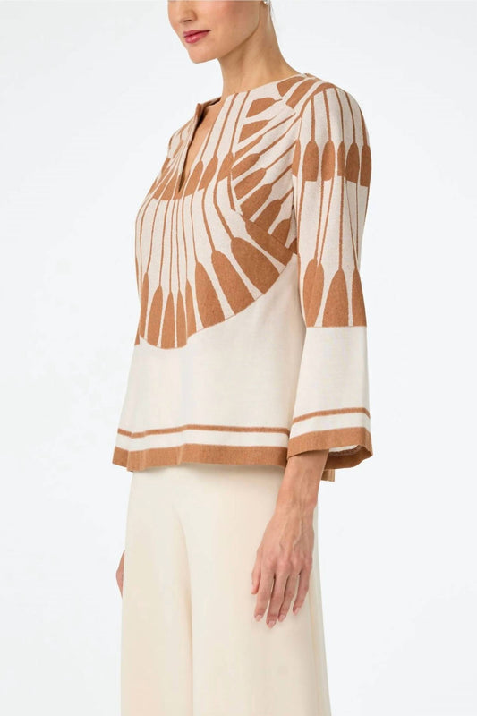 Trina Turk - Amy Fil Coupe 3/4 Sleeve Top