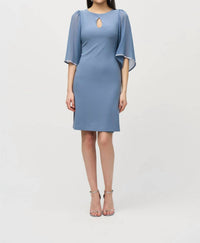 Joseph Ribkoff - Chiffon Sleeves Shift Dress