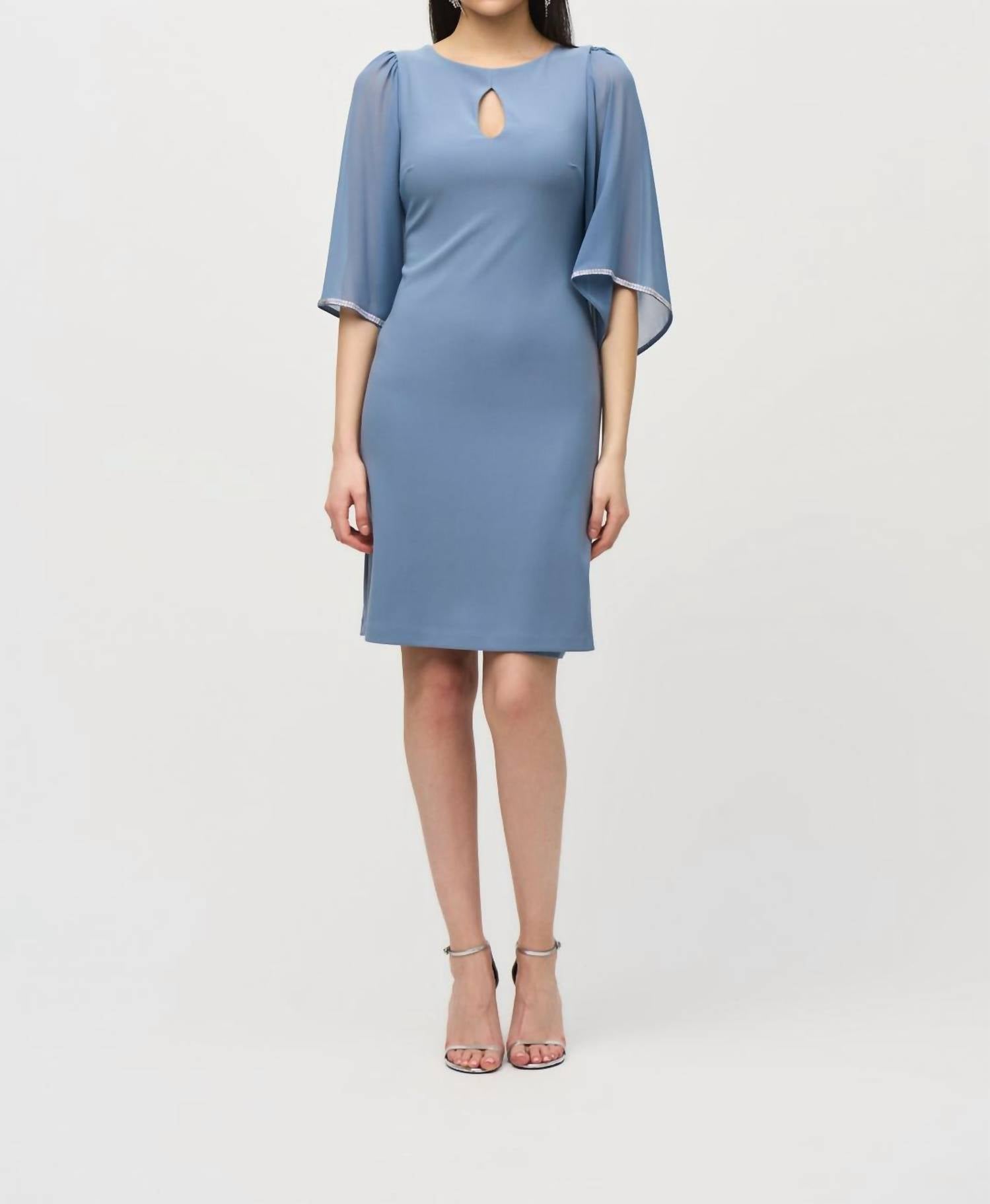 Joseph Ribkoff - Chiffon Sleeves Shift Dress
