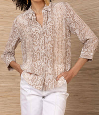 HALE BOB Rosalina Silk Top in beige - women's blouse