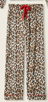 PJ Salvage Holiday Dreams Leopard Print Pants in natural - women's pants - alternate view