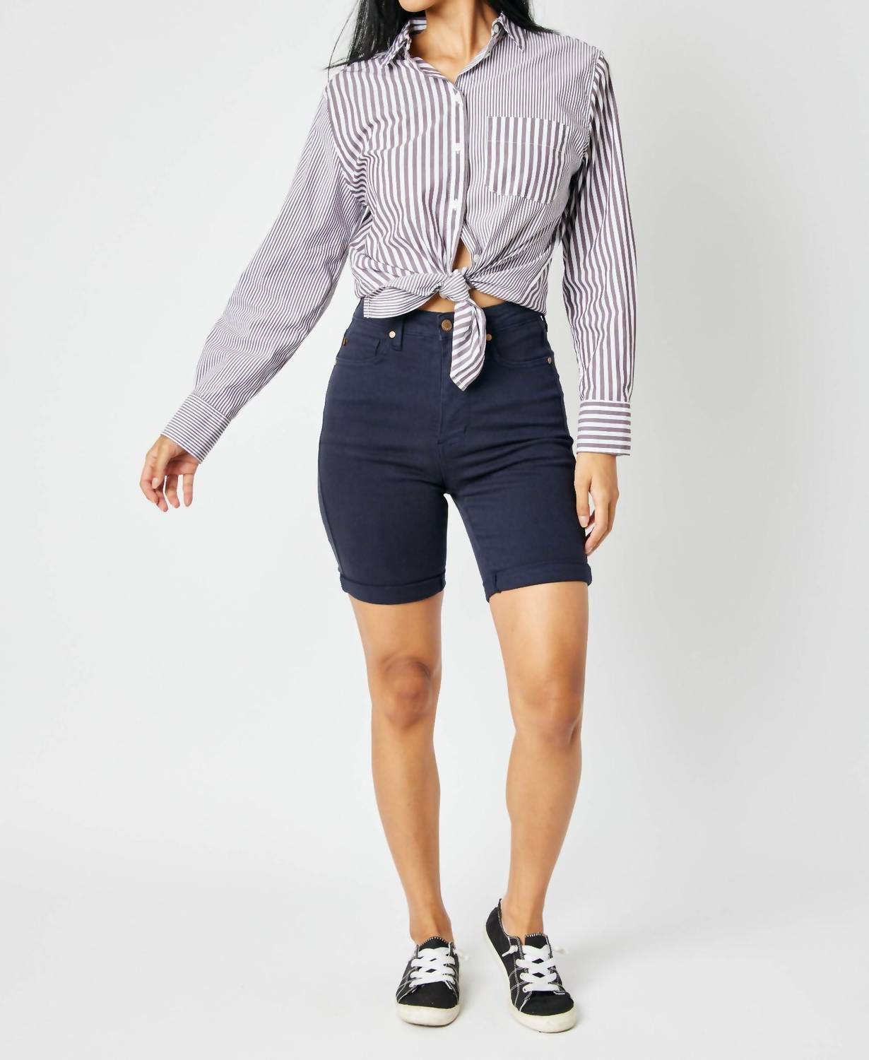 Judy Blue - High Waist Garment Bermuda Shorts
