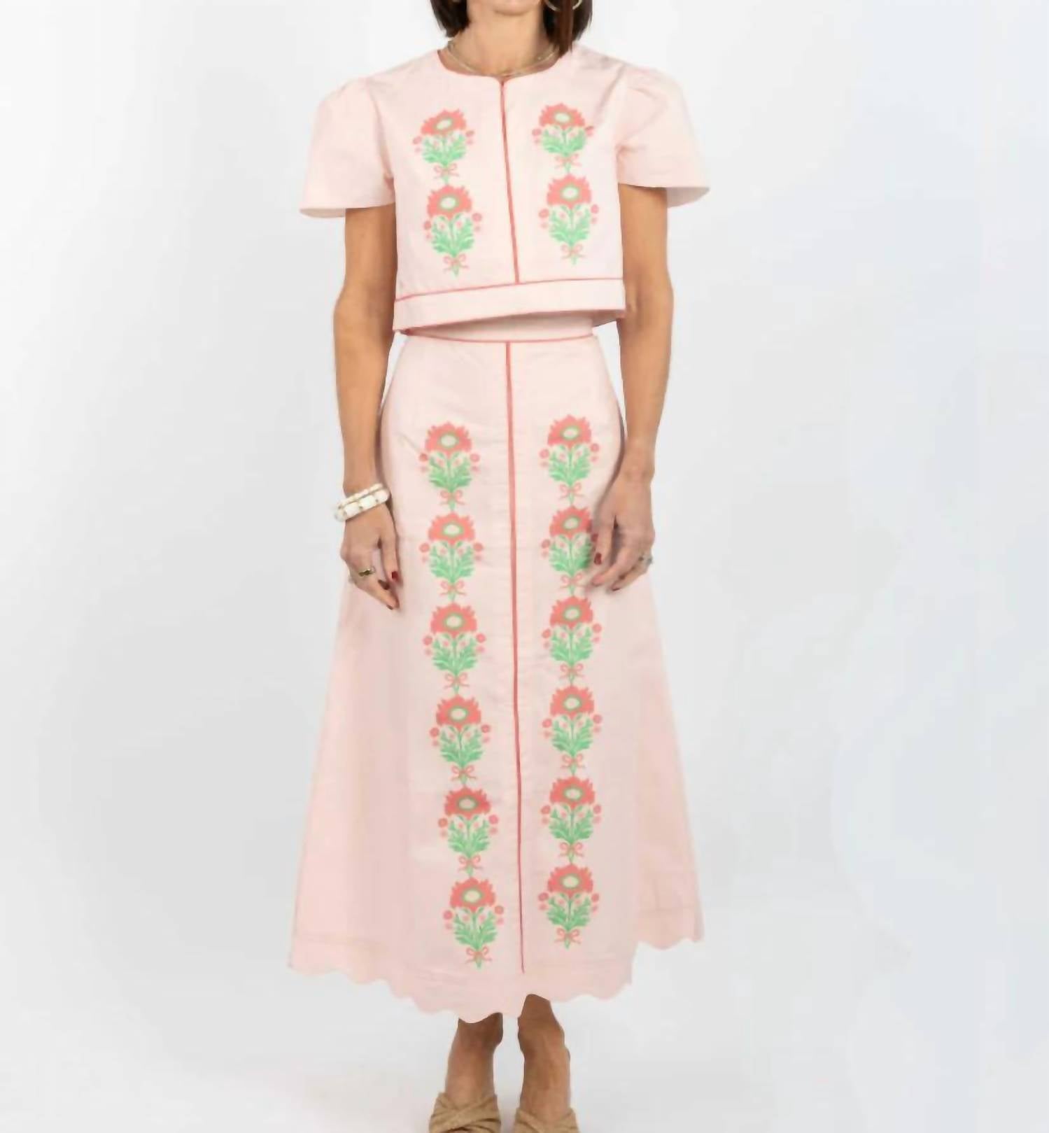 Garland Bags - Emmy Cropped Top And Midi Skirt Set