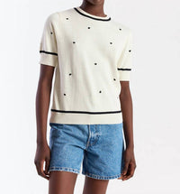Brodie Cashmere - Mini Heart Embroidered Tee