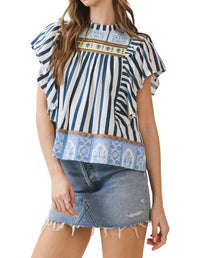 Tcec - Sorrento Stripe Ruffle Top