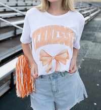Canvas Apparel Tennessee Spirit Bow Short Sleeve Tee in white - women's t-shirt - detail view