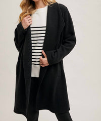 Bluivy - Longline Open Front Knit Coat