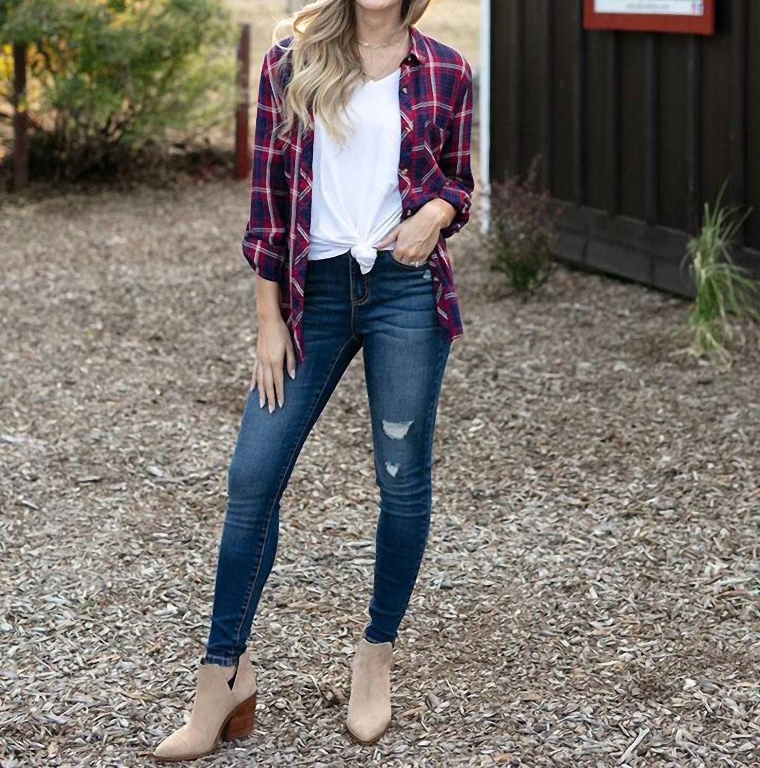Grace And Lace - Repurpose Denim Distressed Jeans