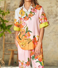PAPARAZZI Printed Short Sleeve Shirt in pansy - women's t-shirt