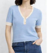 White + Warren - Boucle Short Sleeve Henley Top