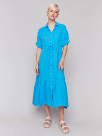 Charlie B - Short Sleeve Button-front Dress