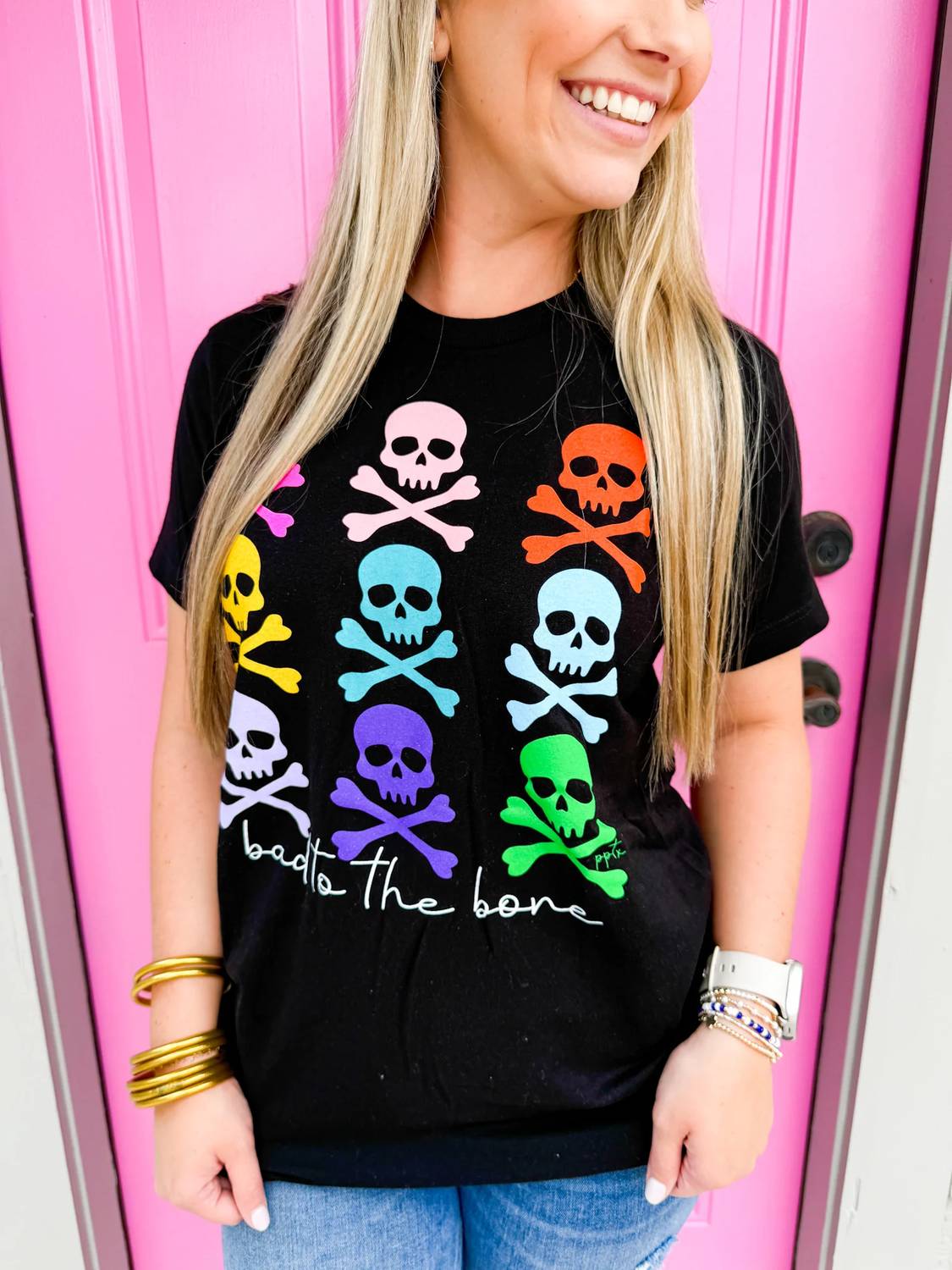 Prickly Pear Tx - Colorful Bad to the Bone Tee