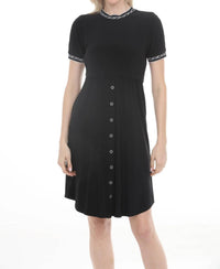 Joseph Ribkoff - Chain Rib Trim A-line Dress