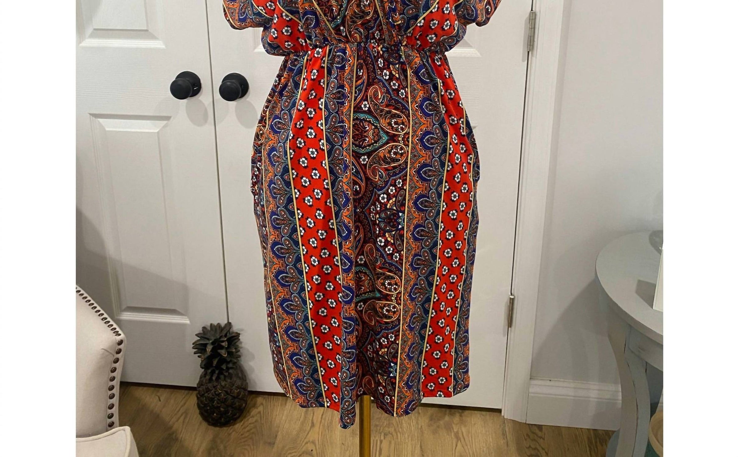 Haptics - Paisley V Neck Dress