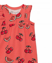 Deux Par Deux - Girl's Cherry Organic Cotton Romper