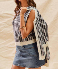 So Me - Missy Houndstooth Cardigan Sweater