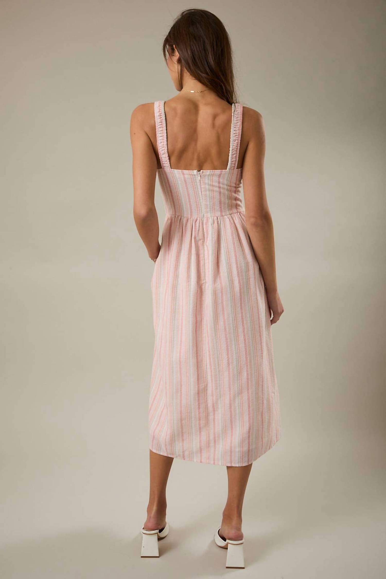 Sunday Edition - Square Neck Sleeveless Fit And Flare Dress