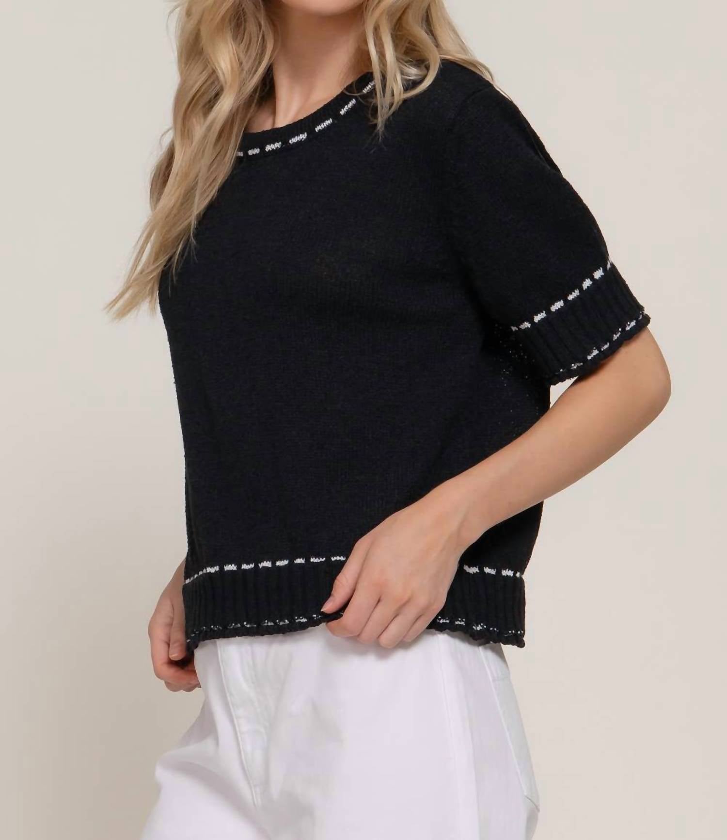 Active Basic - Short Sleeve Round Neck Sweater