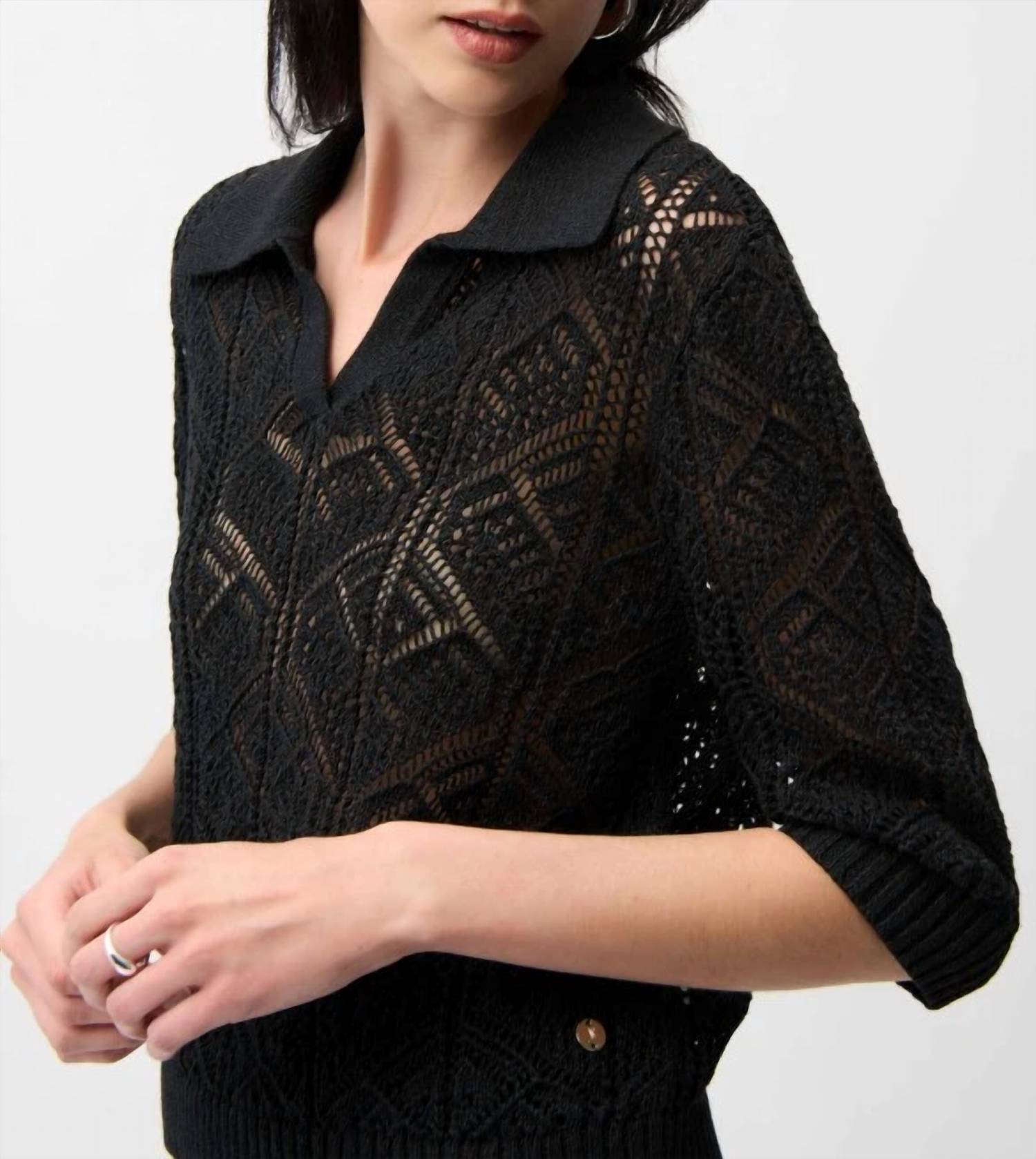 Joseph Ribkoff - Cotton Blend Open Stitch Sweater