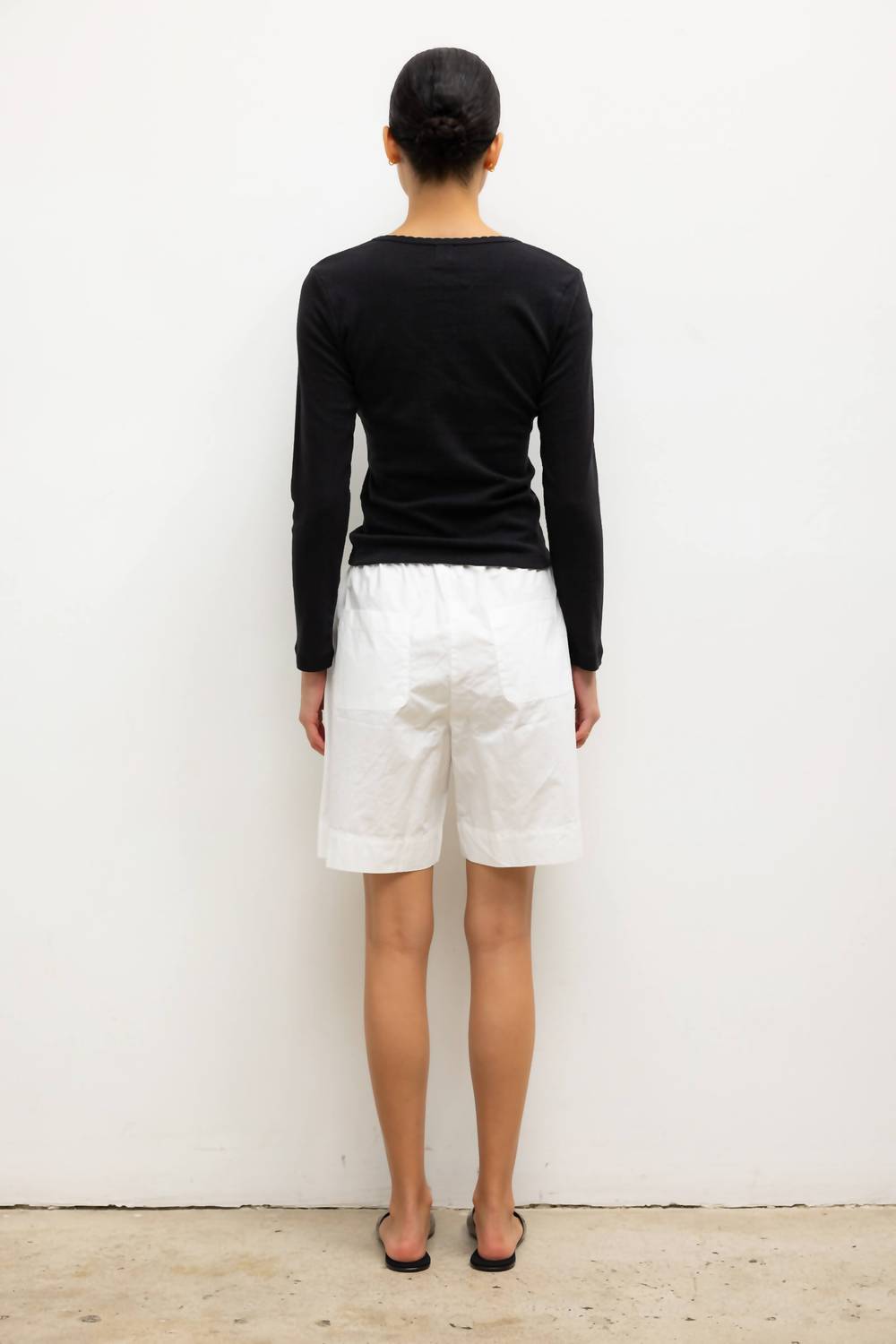 Leset - Long Sleeve Pointelle Slim Fit Tee