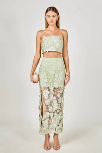 Endless Rose - Floral Embroidered Midi Skirt