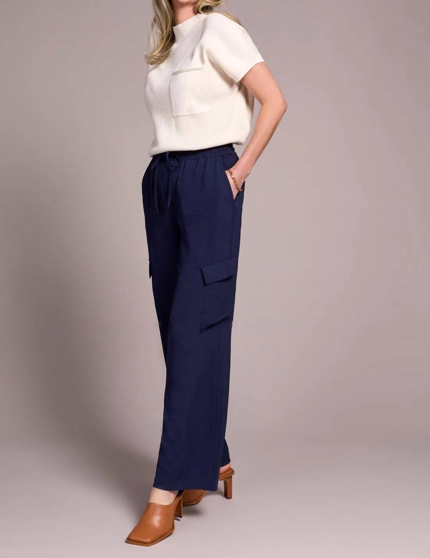 Tribal - Airflow Elastic-waist Flowy Cargo Pants