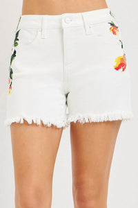 Risen - Farrah Floral Denim Shorts