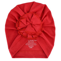 Lemon Loves Layette Bloom Hat in true red - kids' hat - detail view
