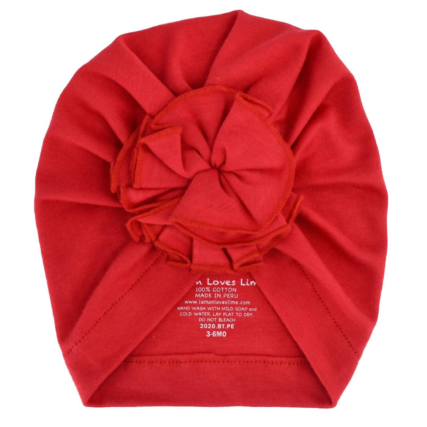 Lemon Loves Layette Bloom Hat in true red - kids' hat - detail view